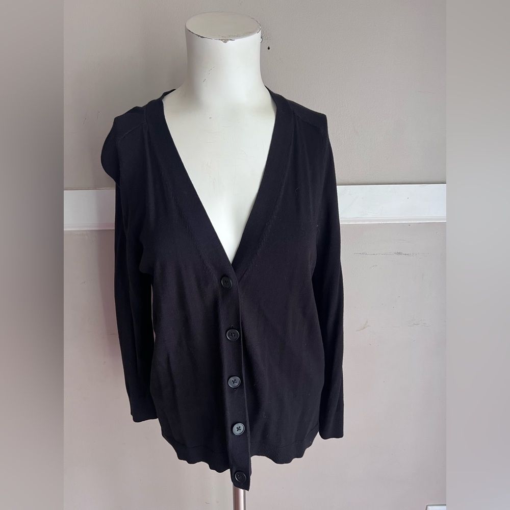 LOFT Black V-Neck Cardigan Sweater